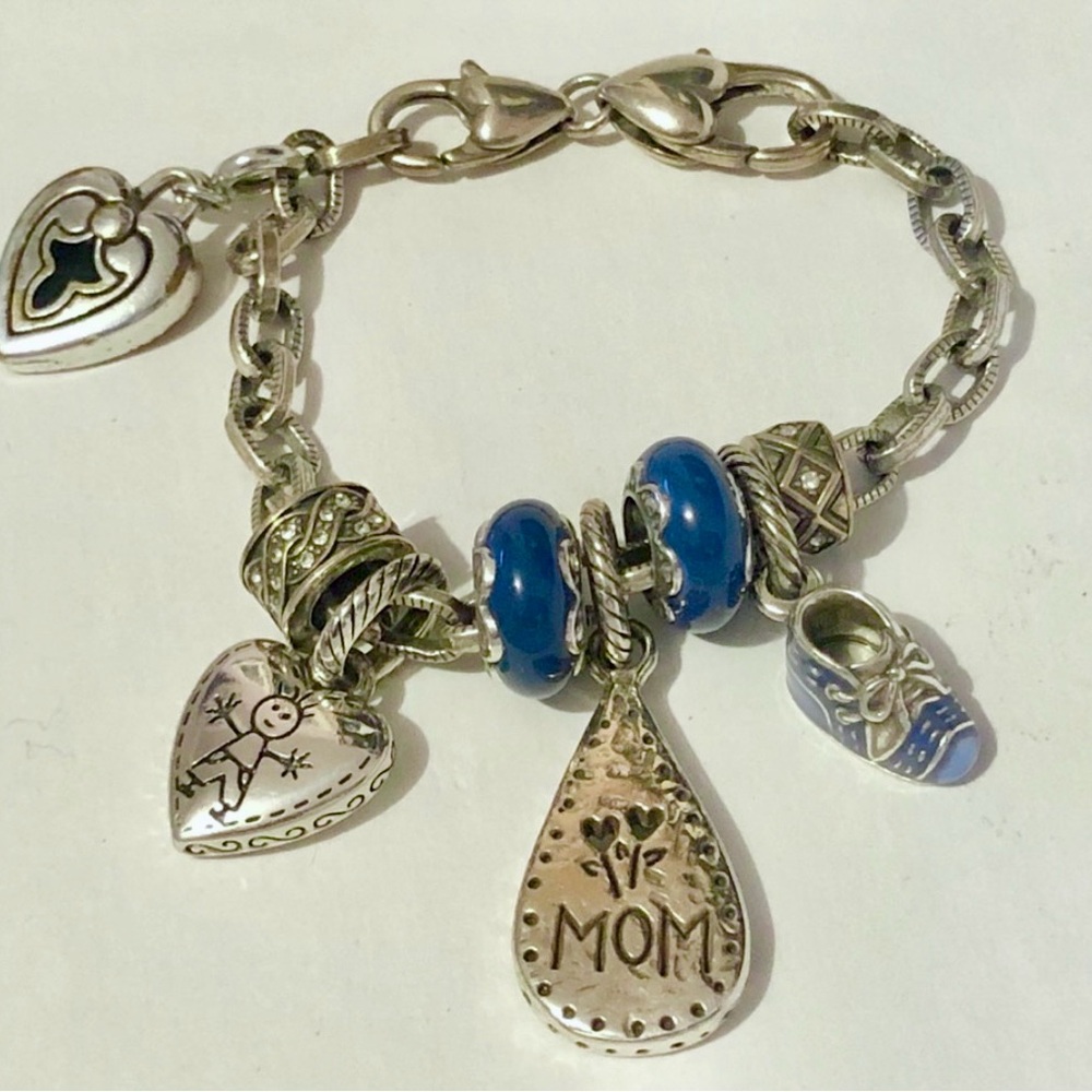 🆕 Brighton Happy Boy silver heart charm Stick figure both sides Retired NWOT - Picture 6 of 6